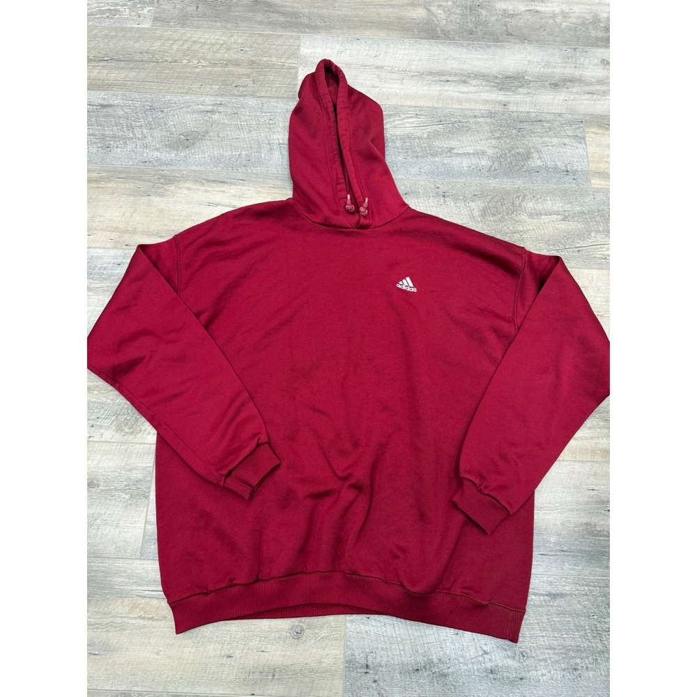 Vintage Adidas Maserati Hoodie Maroon Red Made in USA XXL Pullover Sweatshirt